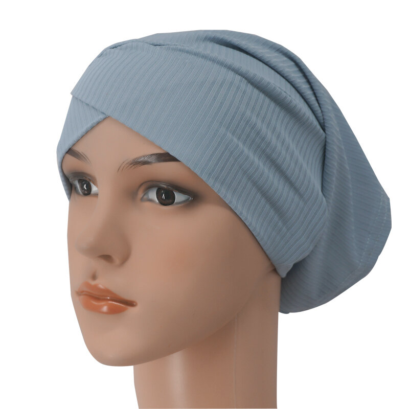 2022 damska czapka z elastyczny Turban bawełniana czapka wewnętrzny hidżab muzułmańska chustka islamska czapka z maską Turban Femme Musulman Turbante