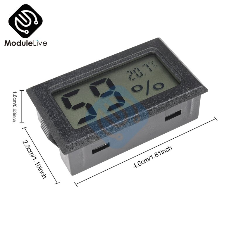 Mini lcd digital termômetro higrômetro temperatura interna conveniente sensor de temperatura medidor de umidade instrumentos
