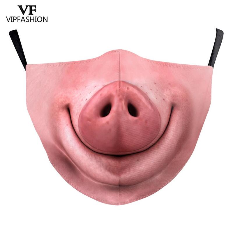 VIP, модная яркая маска для взрослых, Смешные животные, свинья, унисекс, маска для лица, новый дизайн, регулируемый чехол для рта