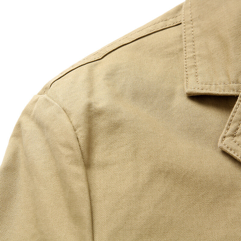 Blazer à simple boutonnage pour hommes, veste mince, vêtements d'extérieur décontractés en coton trempé, manteau de printemps et d'automne
