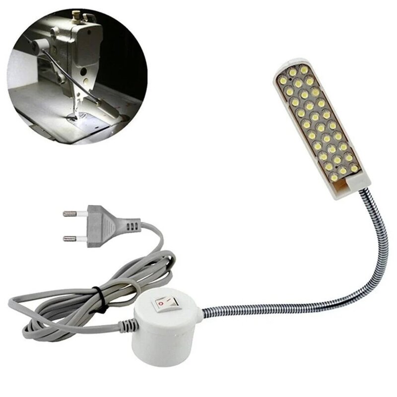 30 LED macchina da cucire luce pieghevole collo di cigno cucito LED lampada da lavoro tavolo Base magnetica luce per trapano presse panche da lavoro