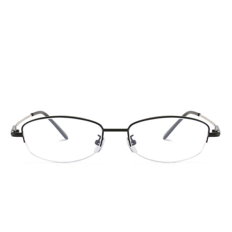 Gafas de miopía ovaladas de Metal con memoria de medio Marco, lentes elegantes de resina para mujer, gafas graduadas de visión corta 0-0,5-1,0 To-6,0