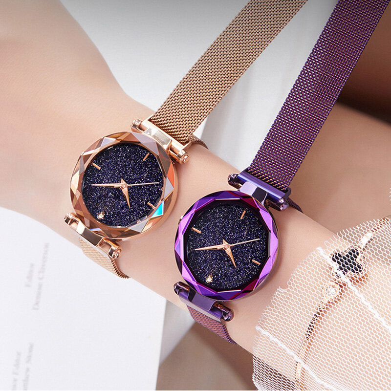 Mulheres de luxo Relógios Novo 2019 Senhoras Magnética Céu Estrelado Relógio Marca Top Strass Feminino relógios de Pulso de Quartzo relogio feminino