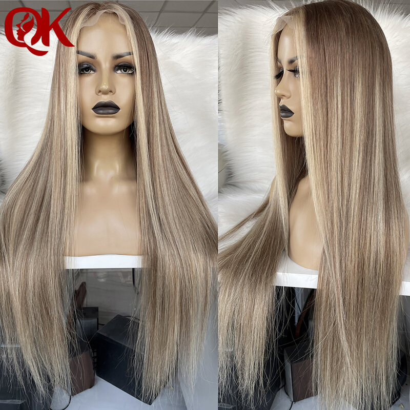 Волосы QueenKing 13x 6, кружевные передние европейские волосы Remy, парик на сетке, 150% плотность, цвет CAMI T7/7/24, цветные парики Омбре для женщин