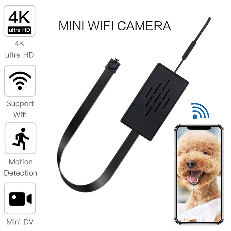 Mini cámara wifi Smart Home Security Micro cámara HD 1080P Cámara digital Detección de movimiento Control remoto diy Grabadora de video Batería de litio incorporada Micrófono Cámara IP portátil 4K