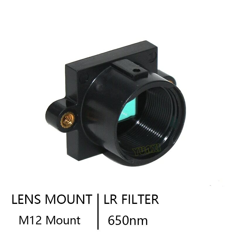 Soporte de montaje de lente M12 PC GF con filtro IR, 650nm, distancia de agujero de 20mm para Módulo de placa PCB o cámara CCTV