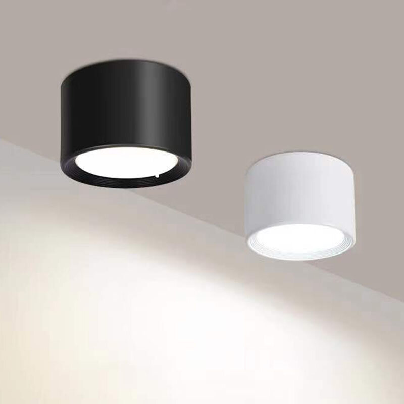 북유럽 현대 표면 탑재 downlight LED 천장 조명 스포트 라이트 3 빛 색상 변환 LED 통 실내 조명