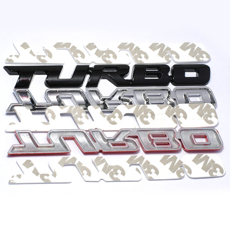 Universal 3D Logam Campuran Huruf Turbo Mobil Motor Lambang Stiker Decal Dekorasi Mobil Tubuh Belakang Tailgate 3D Stiker Mobil