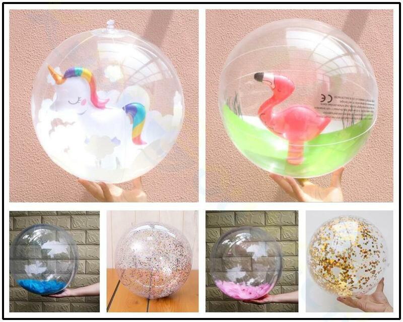 Ballon de plage Transparent gonflable à paillettes, jouets d'eau, sports, volley-Ball, poudre d'or, accessoires Photo