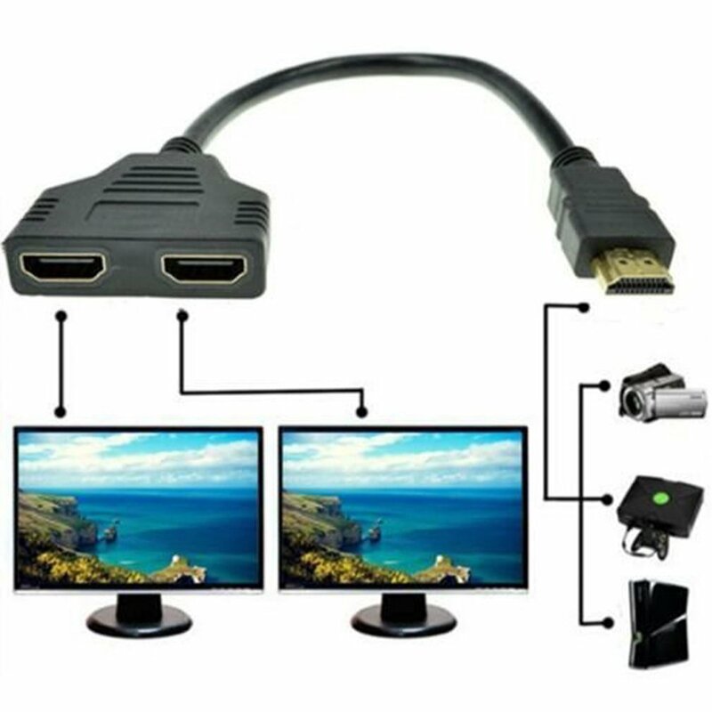 Puertos compatibles con HDMI 1080P macho a 2 hembra, convertidor 1 en 2, divisor para TV 2019, envío directo