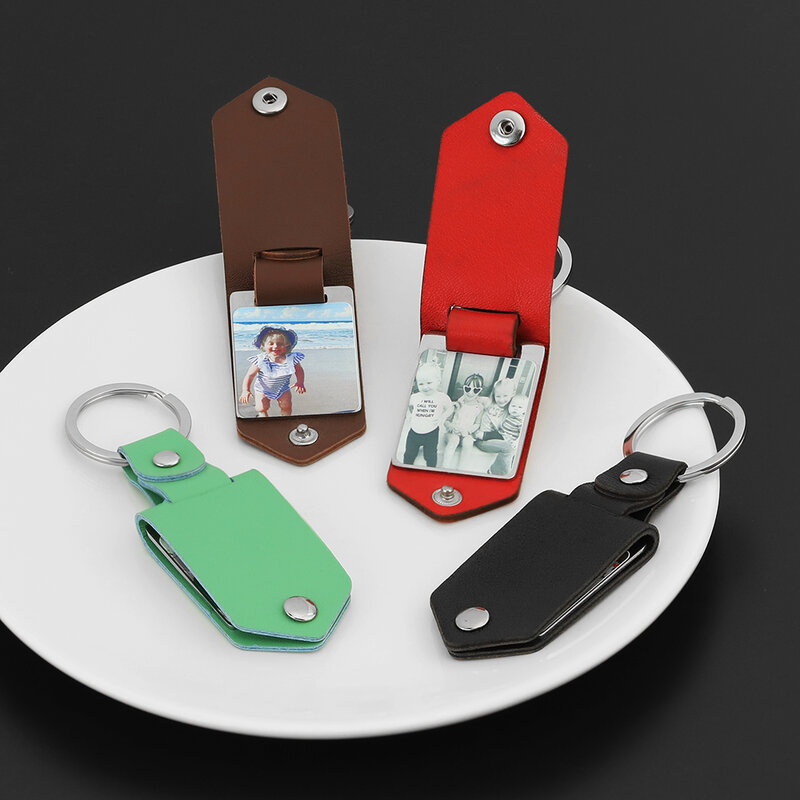 MYLONGINGCHARM-سلسلة مفاتيح مع صور مخصصة للرجال والنساء ، مجوهرات تذكارية ، هدية سيارة ، جلد ، للأم والأب
