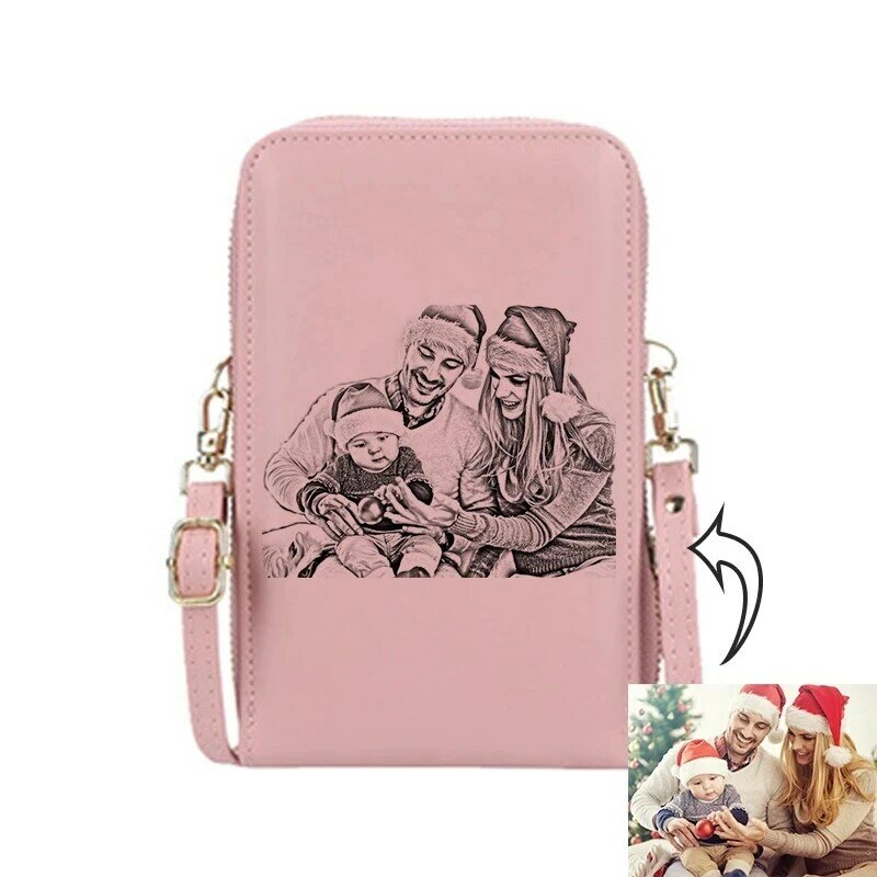 Женская модная вместительная сумка на молнии, кожаные кошельки для женщин, держатель для карт, Подарочный бумажник с фото и именем под заказ