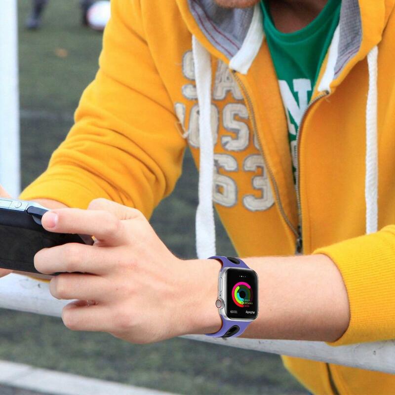 Pasek na pasek do Apple Watch 38mm 40mm silikonowy zegarek sportowy pasek do zegarka Apple Watch 4 44mm 42mm paski do wymiany 81003