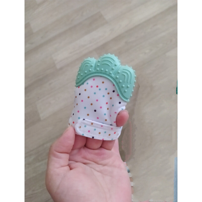 เด็กซิลิโคนTeething MittenถุงมือTeetherทารกแรกเกิดChewableพยาบาลMittens TeetherธรรมชาติหยุดSucking Thumbของเล่นD30