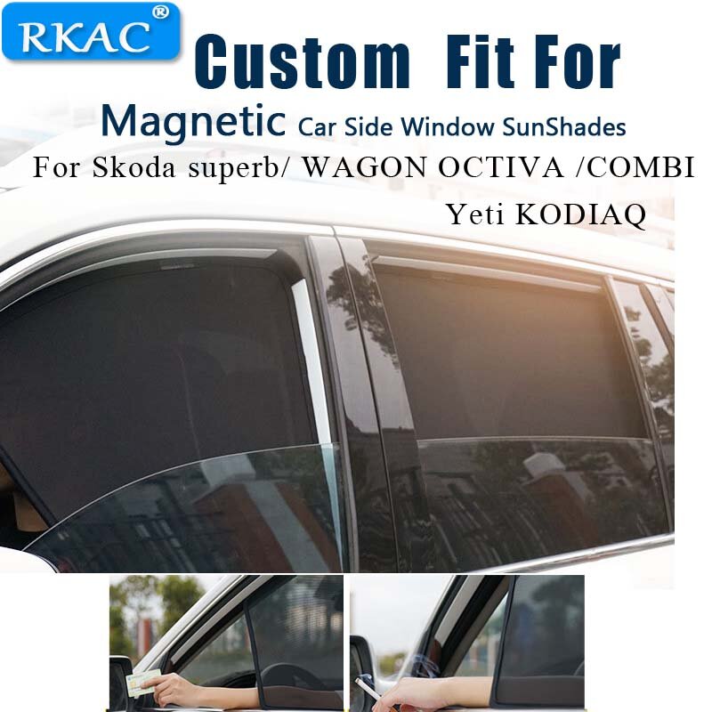 Magnético Car Sun Shade para Skoda, Side Windows Sun Visor Shield, Pára-sol para Skoda Superb, Wagon OCTIVA, COMBI Yeti, KODIAQ