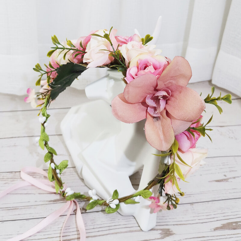 Couronne de fleur de lys, accessoires pour cheveux, guirlandes florales pour filles, couvre-chef de mariée