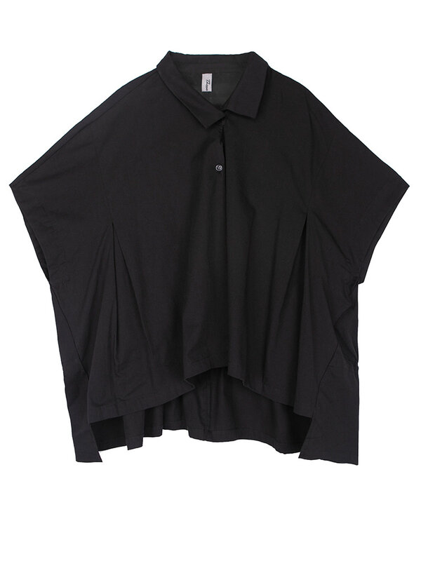 تي شيرت نسائي بأكمام قصيرة قميص صيف جديد غير متماثل شخصية تصميم موضة شعبية فضفاضة عادية كبيرة الحجم قصيرة الأكمام قميص