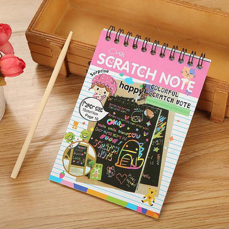 1PC Drawing Graffiti Book Painting DIY Craft Paper Educational Toys Hand-Painted Scratch Painting Parent-Child Activity