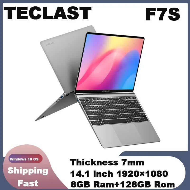 Teclast-ordenador portátil F7S de 14,1 pulgadas, Notebook con Windows 10, Intel N3350, Dual Core, 2,4 GHz, 8 GB de RAM, 128 GB SSD, cámara frontal de 2.0MP, 7 horas de uso mixto