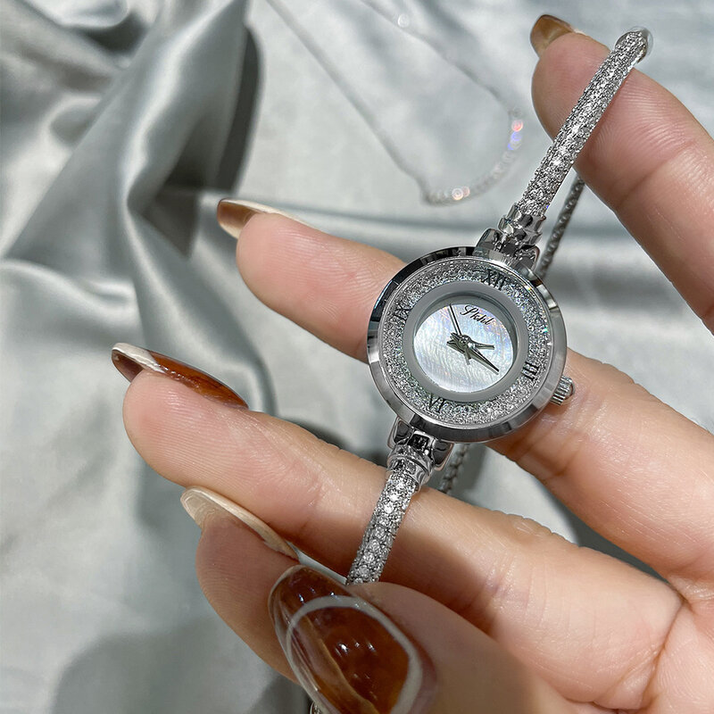 Relojes de pulsera con diamantes de imitación para mujer, marca superior de lujo, relojes de pulsera de cristal, femenino