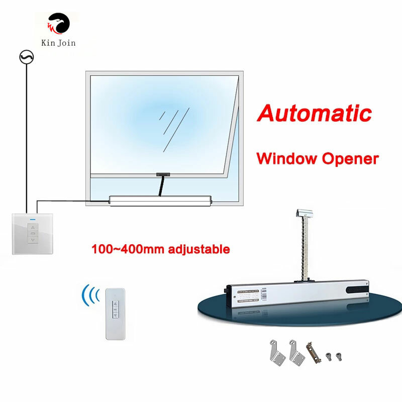 KinJoin Новейший автоматический Открыватель окон с регулируемой длиной 100 ~ 400 мм, с Wi-Fi и дистанционным управлением