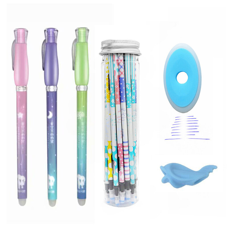 25pcs/set Cute Erasable Gel Pen Refills Rod 0.5mm Washable Magic Erasable Pen for Girl School Office Pen Kawaii Stationery Gift