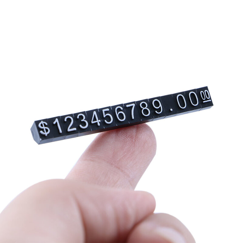 30 개 3x5mm 플라스틱 큐브 가격 표시 태그 조정 가능한 번호 스탠드 프레임 레이블 상점