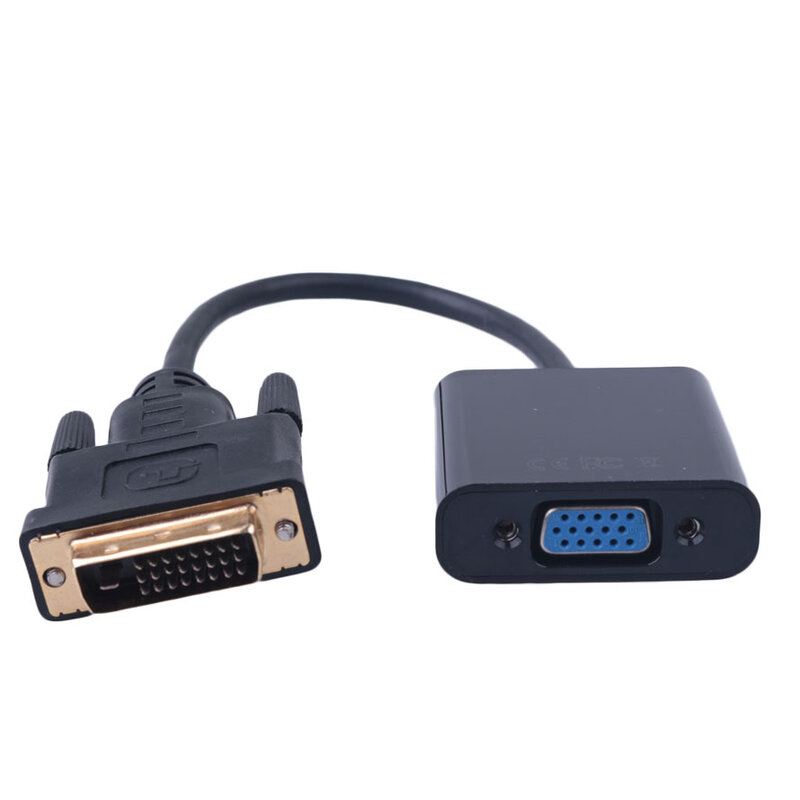 DVI-D 1080P a VGA adaptador 24 + 1 25Pin macho a 15Pin hembra convertidor de Cable para ordenador HDTV Monitor pantalla