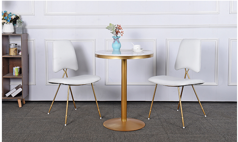 Mesa redonda pequeña de red de mármol para restaurante, mesa de centro de ocio para hablar sobre mesas y sillas, cha