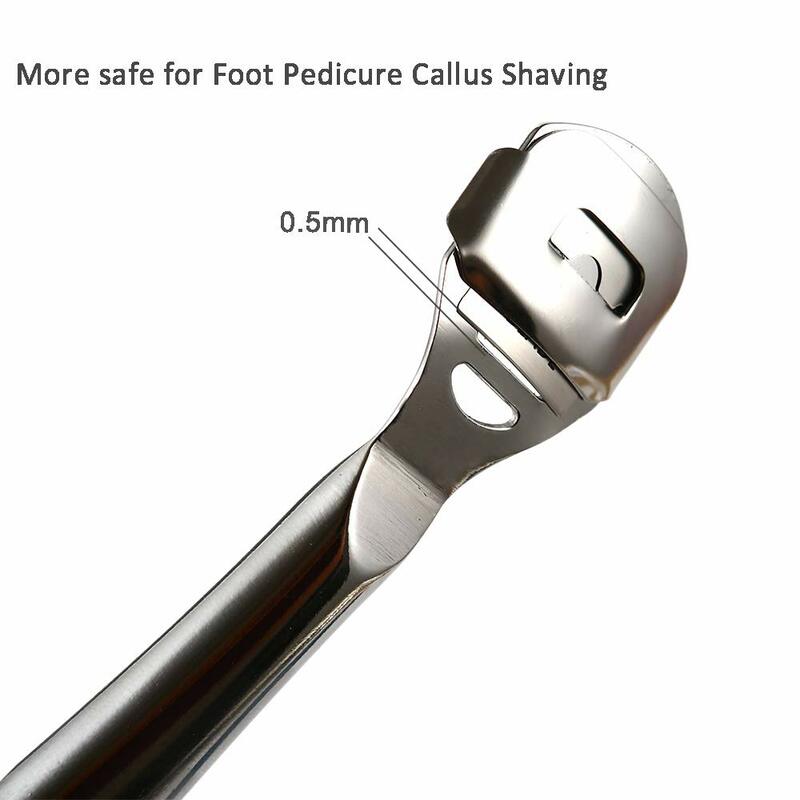 Foot Callus Shaver Heel urządzenie do usuwania zrogowaciałego naskórka Hand Feet Pedicure Razor Tool golarki uchwyt ze stali nierdzewnej 10 ostrzy narzędzia do pielęgnacji stóp