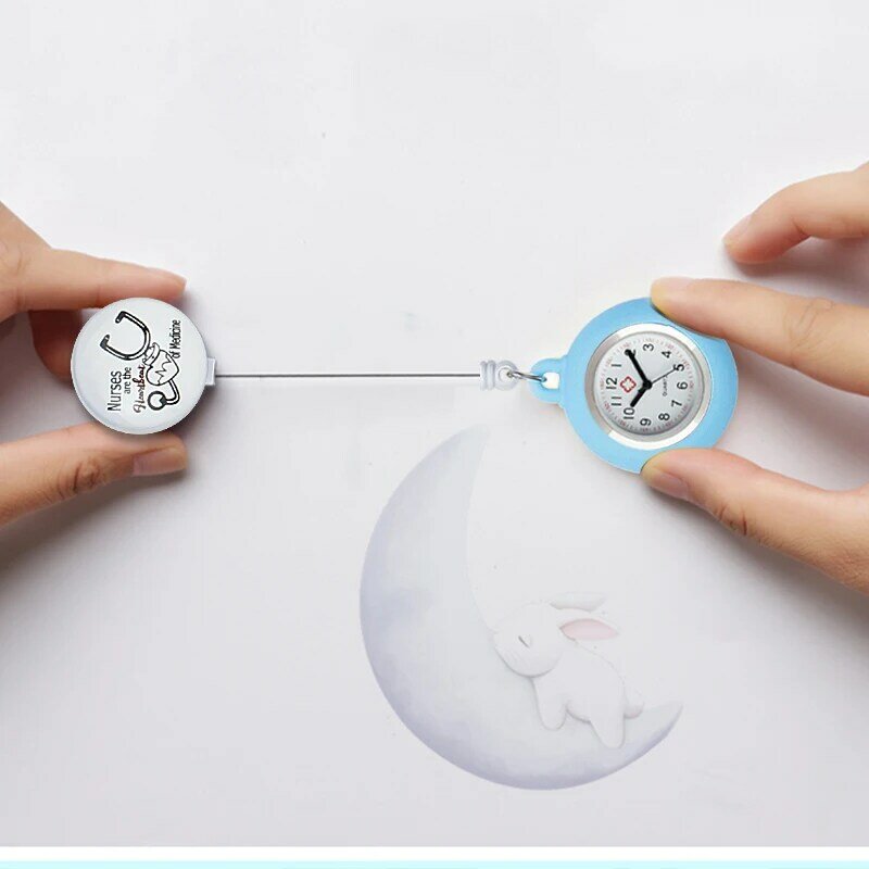 ALK Nurse orologi da tasca simpatici orologi medici in Silicone di alta qualità orologi da tasca fissi rotondi orologio da medico con Clip regalo dell'ospedale