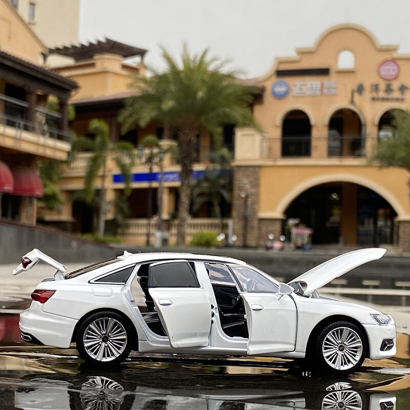 Модель автомобиля AUDI A6 1:32 из сплава, литая и игрушечная техника, металлическая Игрушечная модель автомобиля, Коллекционная модель со звуком и светом, детская игрушка в подарок