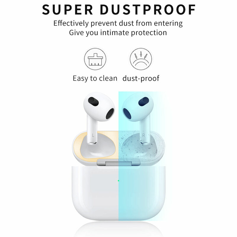 Capa à prova de poeira para Airpods, adesivo de pele, protetor contra poeira, filme de proteção para Apple AirPods 3 Pro 2, 2023