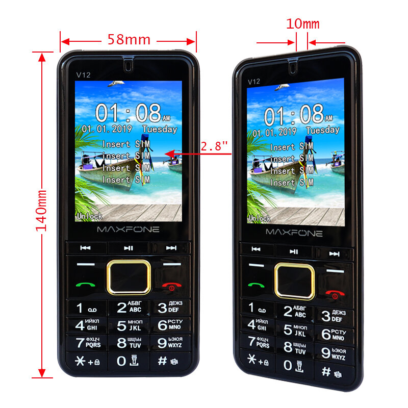 Quad Sim Full Standby 2.8" Big Key Font Easy Use Music Feature Mobile Phone 3.5 Earphone Large Sound Speaker IMEI Changeable