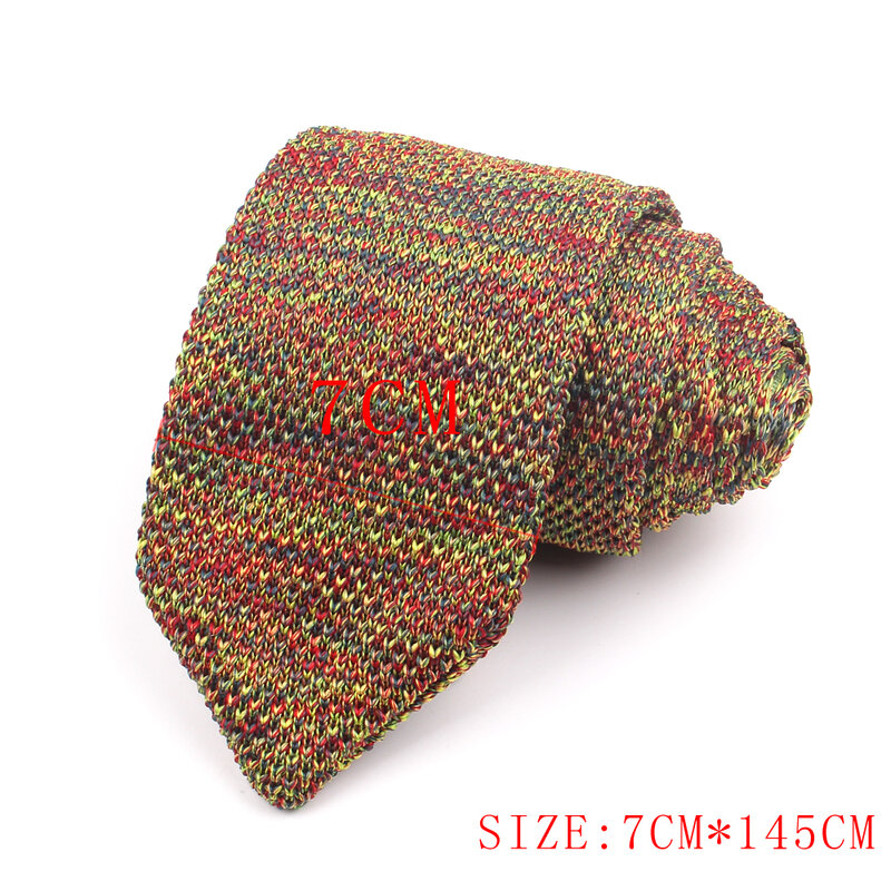 Cravate en tricot pour hommes et femmes, classique, col rayé, décontracté, solide