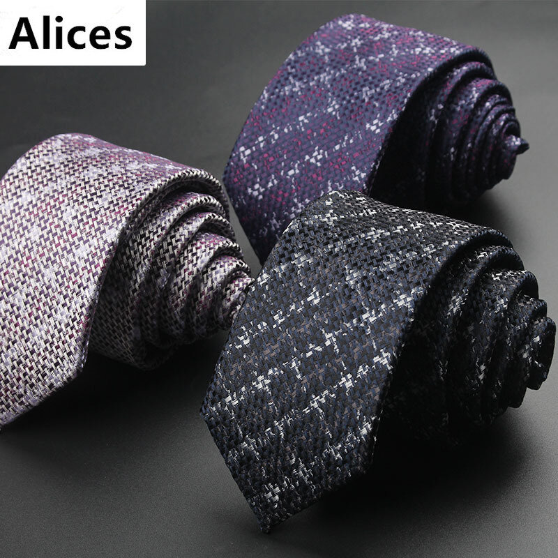 Cravate étroite 6cm pour hommes, Style britannique décontracté, maille en soie Polyester faite à la main, vente en gros, 1200