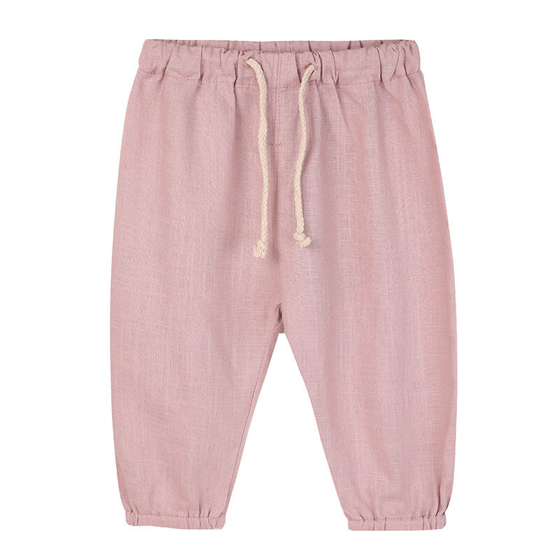 Pantalones de algodón y lino para niños y niñas, pantalones delgados de primavera y verano, pantalones Harem para bebés, WT620