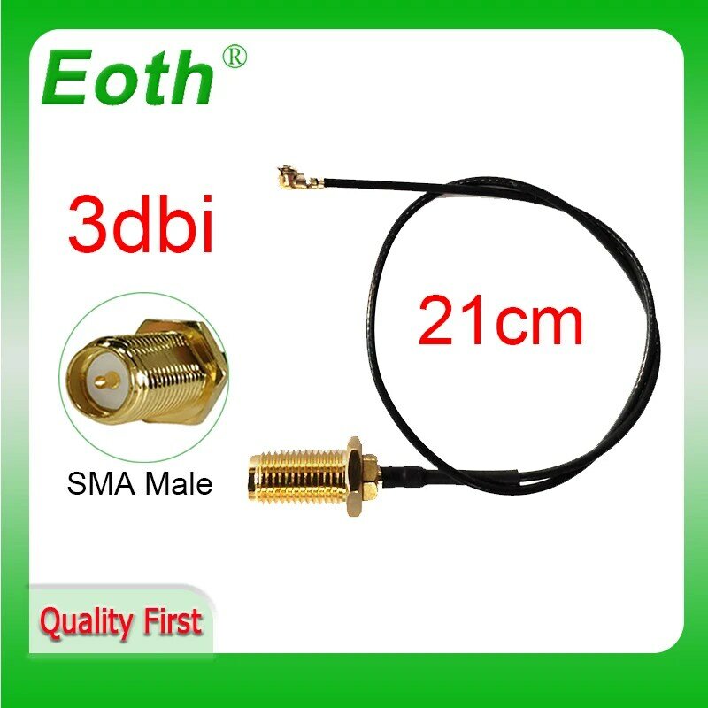 EOTH-Cable de extensión PCI U.FL SMA, conector macho de 1,13 antena WiFi, Cable Pigtail IOT SMA para enrutador inalámbrico con tarjeta Wifi PCI, 21cm