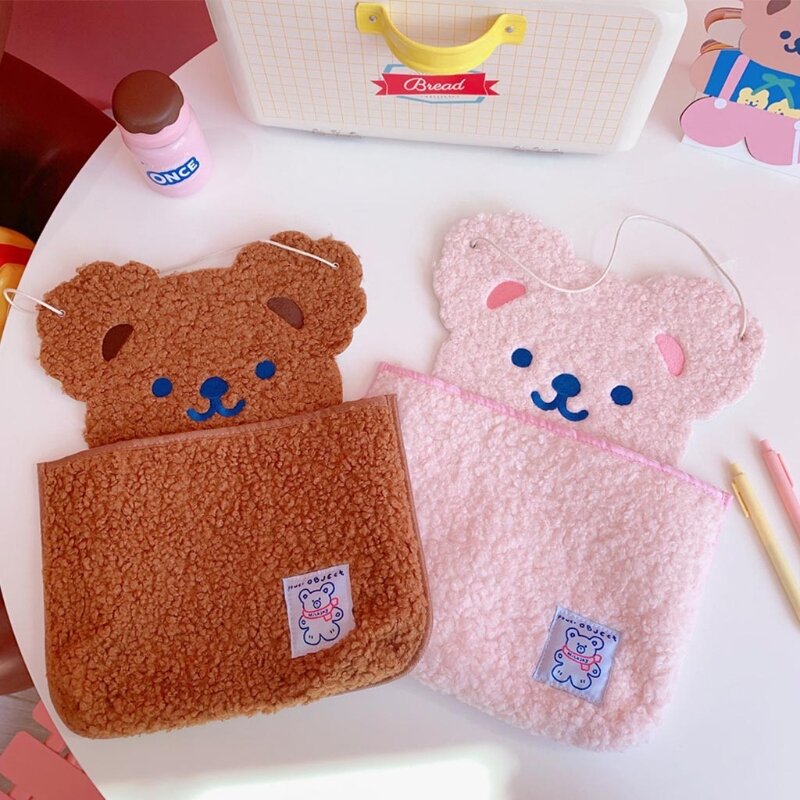 Cartoon Bear Baby Diaper Bag Soft Cotton Baby Toys Wall Hanging Storage Bag Baby Nappy Bag Diaper Organizer Pouch Pockets