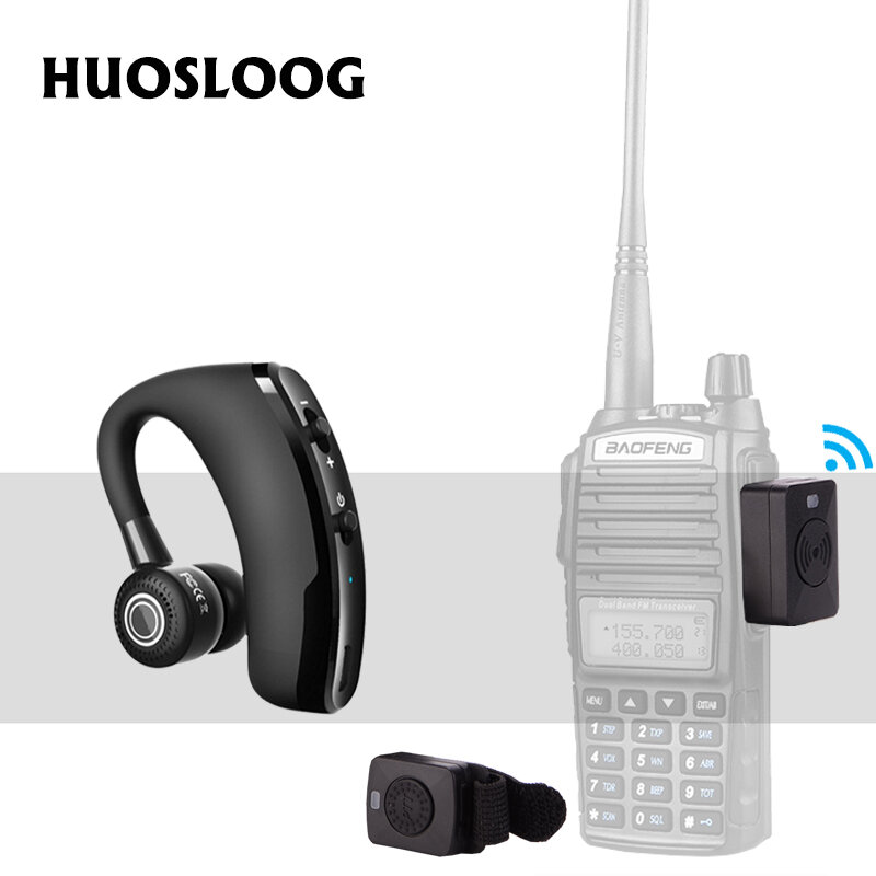 Walkie Talkie Headset Nirkabel Interkom Bluetooth Earpiece Radio Dua Arah BT Headphone Earphone untuk Kenwood BaoFeng 888S UV5R