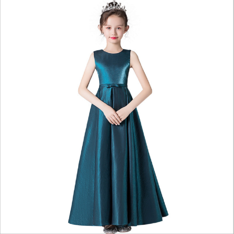 Dideyttawl Sleeveless Flower Girl Dresses Party Dress For Girl Satin Junior Concert Formal Elegant Banquet Gowns