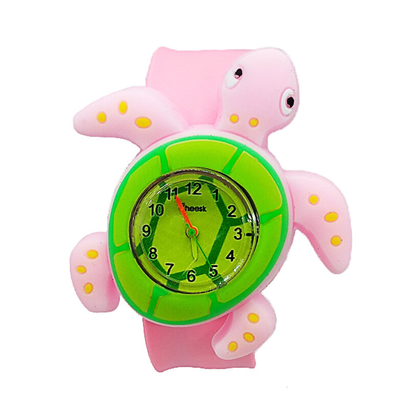 고품질 어린이 시계, 3D 나비 거북이 팻 플랩 손목 시계, 소년, 스포츠, 학생, 아이 시계