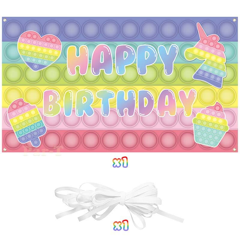 Fidget brinquedo festa pano de fundo banner pastel cores aniversário pano decoração doces estilo fotografia para crianças