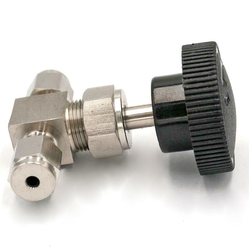 Fit 1/8" OD Tube 304 Stainless Steel Shut Off Flow Control Needle Valve Compression Fitting 915 PSI