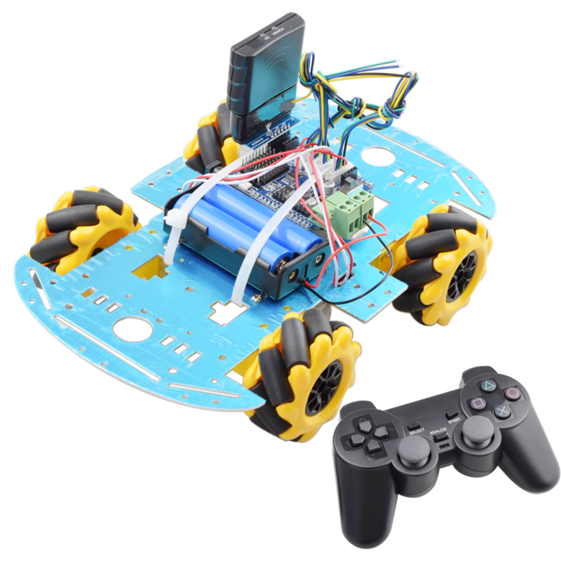 PS2จับ RC ควบคุม Omni Mecanum ล้อหุ่นยนต์รถชุดมอเตอร์สำหรับ Arduino Progarm DIY ของเล่น STEM