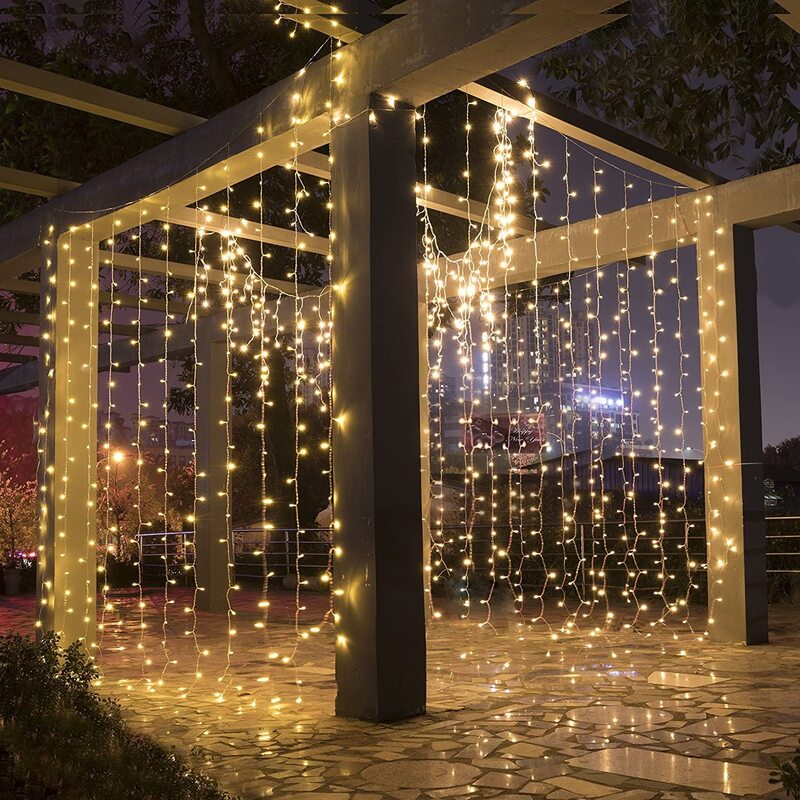 Led Icicle Tirai Tali Lampu Peri Natal Lampu Garland untuk Natal Tahun Baru Pernikahan Rumah Ruang Teras Dekorasi Pesta
