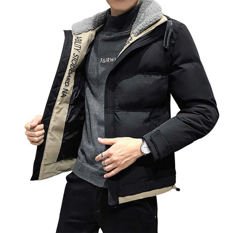 2022 Men Winter Parka Jacket Solid Color Mens Warm Parka Jacket Streetwear High Quality Brand Men Parka Jacket QQ078