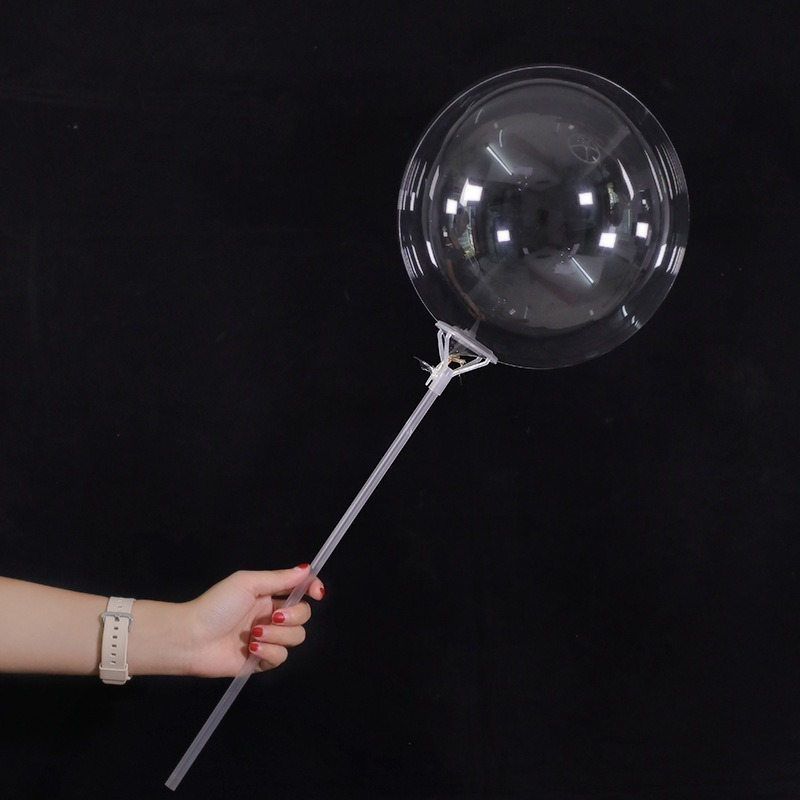 50 stücke Transparent Bobo Ballon Stick Tasse Halter Latex Aluminium Folie Globs LED Zubehör Hochzeit Partei Liefert Dekorationen