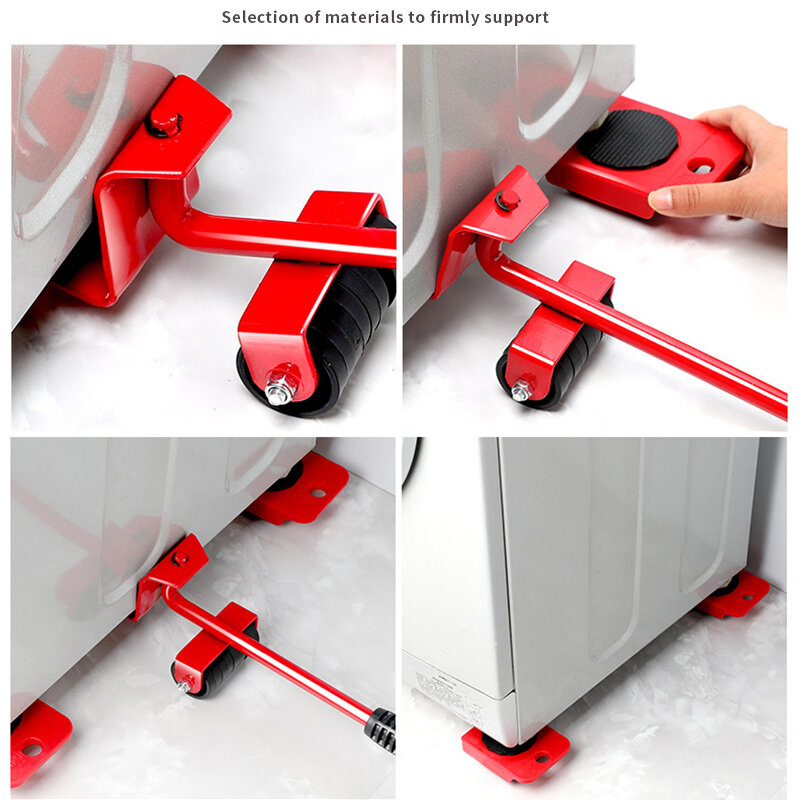 Professional Furniture Mover Dressers Cabinets Transport Lifter Tool Set Heavy Duty Lifter Wheel Bar Roller Device Hand Tools
