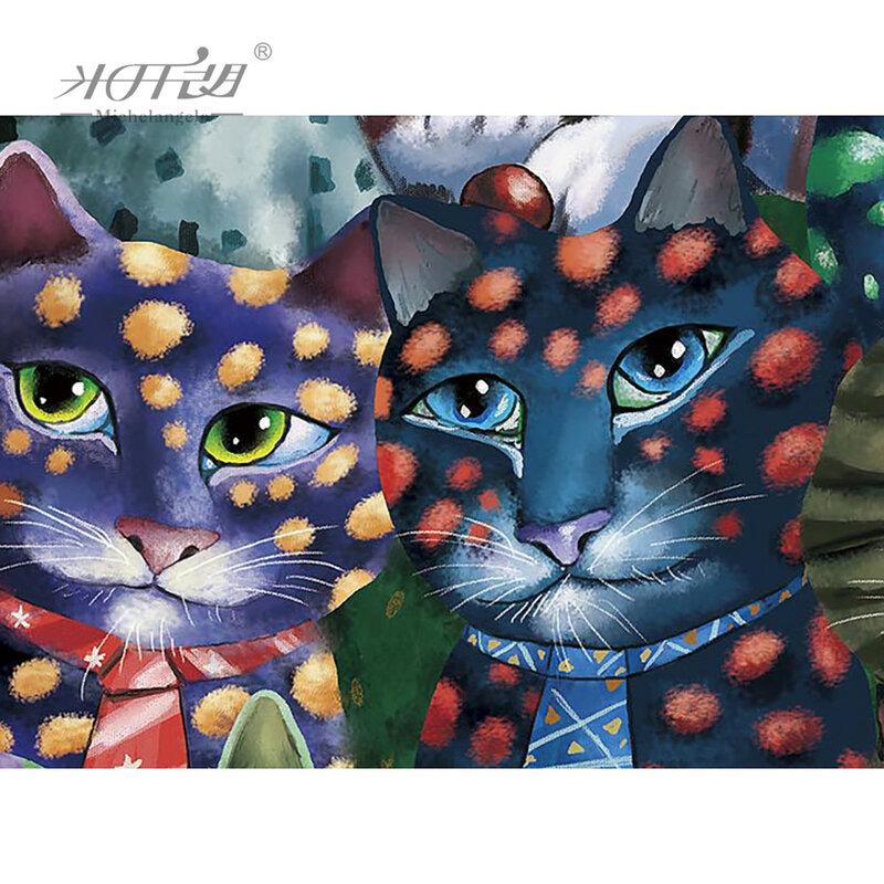 Michelangelo Wooden Jigsaw Puzzle 500 1000 1500 2000 Piece Cat Family Cartoon Animal Kid Educational Toy Gift DIY Painting Decor
